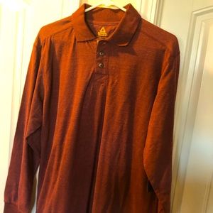 Men’s Maroon Collared Long Sleeve Henley